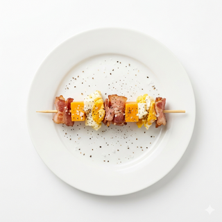 Pincho De Bacón, Queso y Huevo