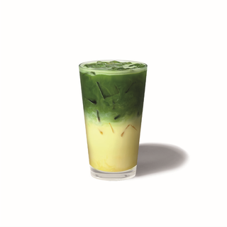 Iced Caramelised Banana Matcha Latte