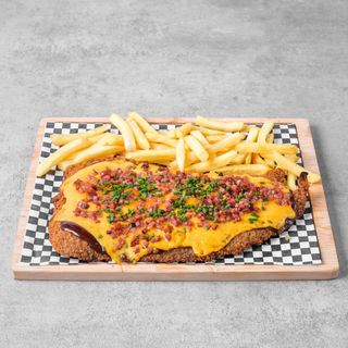 Milanesa Barbacoa, Cheddar Y Bacon