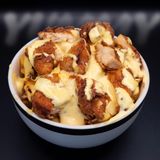 ფრი ბეკონი ქათამი ყველის სოუსში