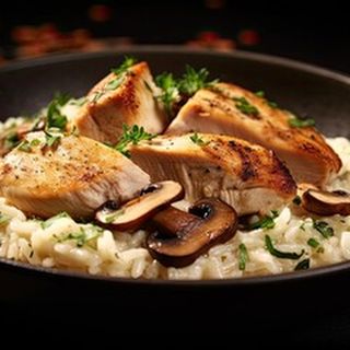 Ризото с пиле и гъби