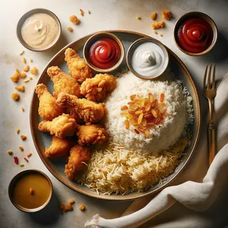 Пилешки хапки и ориз с фиде