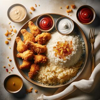 Пилешки хапки и ориз с фиде