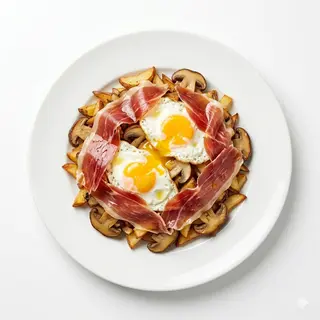 Huevos Rotos Con Jamón Ibérico Y Boletus (Entero)