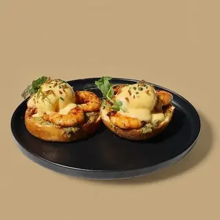 Prawns Benedict Eggs