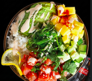 Pokè bowl media + bevanda