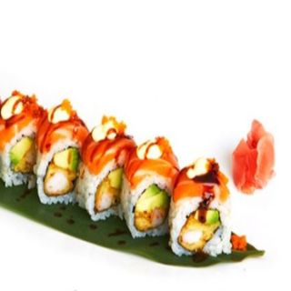 128. Tempura langostino aguacate salmon