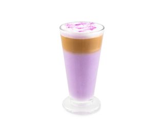 Coffee latte Ube & berries