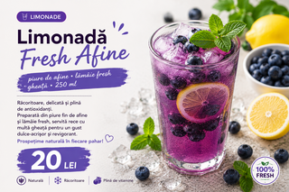 Limonadă Fresh Afine lămâie fresh • gheață • 250 ml
