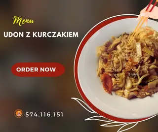 Makaron udon z kurczakiem