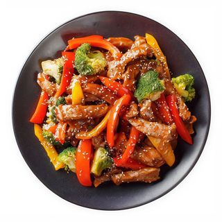 Ternera al wok con teppanyaki