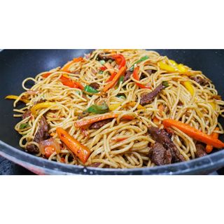 Stir fry spagetti & beef