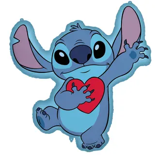 BALON Stitch z czerwonym sercem w rękach