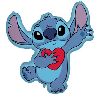 BALON Stitch z czerwonym sercem w rękach