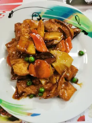 155. ''Tou-fu'' saltato con funghi e bambù