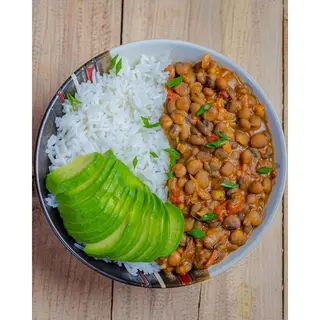 White Rice, Beans & Avocado