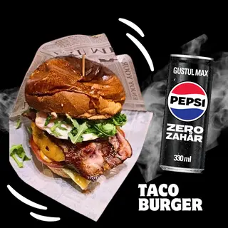 TACO BURGER + GRATIS Doza PEPSI BLACK