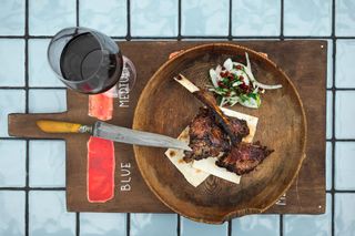 Veal Mtsvadi with Potato