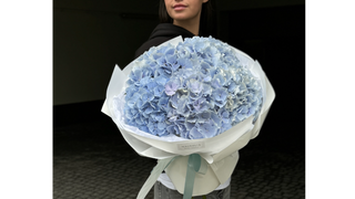 Bukiet z 3 błękitnych hortensji