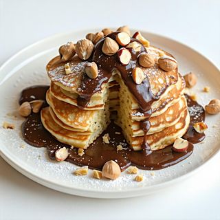 Pancake con Nutella e granella di nocciola
