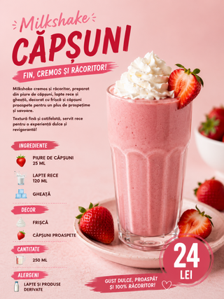 Milkshake de Capsuni 250 ml