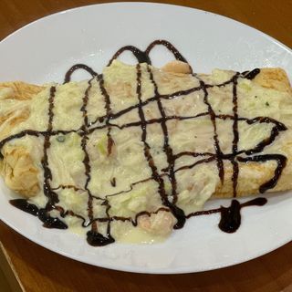 Crepe Salado Puerros y Langostinos