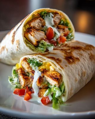 Tortilla z kurczakiem i pieczarkami