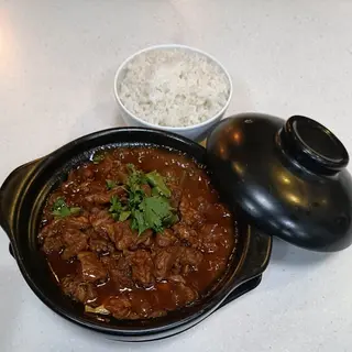 Combo - Braised Beef Pot + Steamed Rice