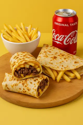Hamburger 2 + patatine + bibita in lattina