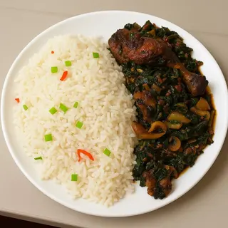 Rice And Vegetables With 3 Goat Meat