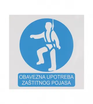 (005161) Naljepnica OBAVEZNA UPOTREBA ZAŠTITNOG POJASA 19,5x19,5cm M50839