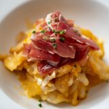 Huevos estrellados con jamón