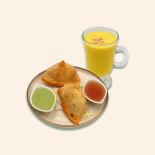 Samosa (2buc) + Chutney de Mentă + Mango Lassi (250ml)