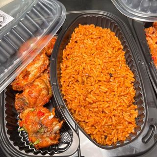 Smokey Jollof with Chicken Wings