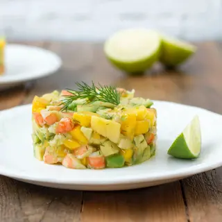 Tomate avocat crevette