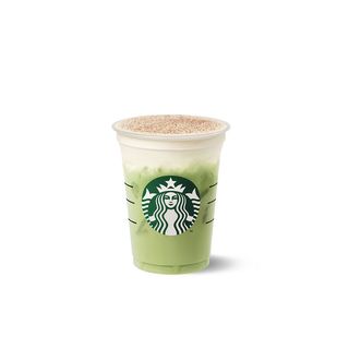 Gingerbread Cream Iced Matcha Latte