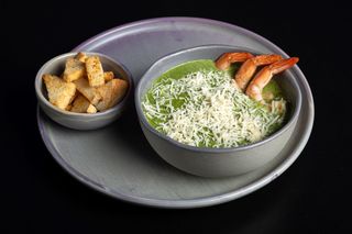 Supă de spanac cu creveți