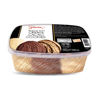 Gelato crema, cacao e cookies 1000G