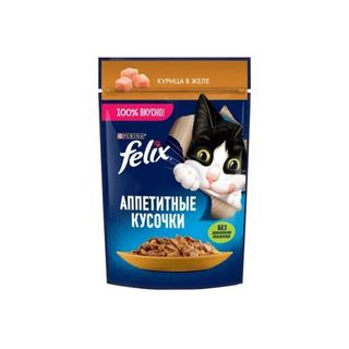 Mâncare pentru pisici cu jeleu de pui / Felix / 85 g