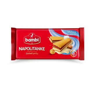 Napolitanka mleko i lešnik Bambi 185 g