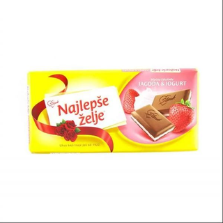 Najlepše Želje Čokolada Jagoda-Jogurt 100g