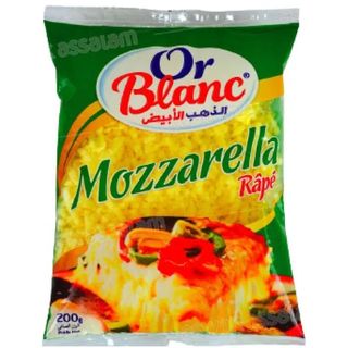 Fromage Mozzarella Râpée 38% Mg Or Blanc 200g