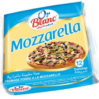 Tranche fromage fondu Mozzarella x12 200g - OR BLANC