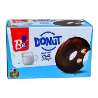 Cake cacao fourré crème lait et enrobé au cacao Donut Milky x5 240g - BE