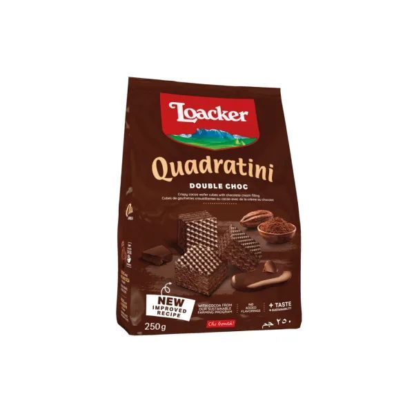 Loacker Quadratini Double Choc Chocolate Wafers