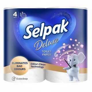 Papier toilette blanc enrichi en coton 3 plis x4pcs Deluxe - SELPAK