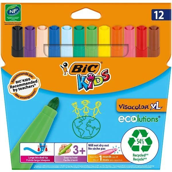 Bic Kids Visacolor Pen Xl 12'S