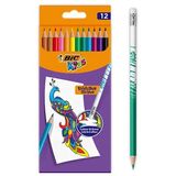 Crayons de Couleur Effaçables Evolution Illusion BIC 12 unités