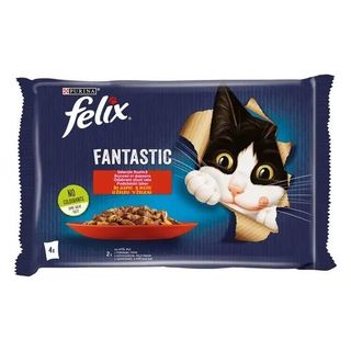 Felix fantastique bœuf et poulet 4x85 g