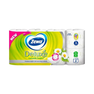 Бумага Туалетная Zewa Deluxe Camomile Comfort 3сл., 8 рул.